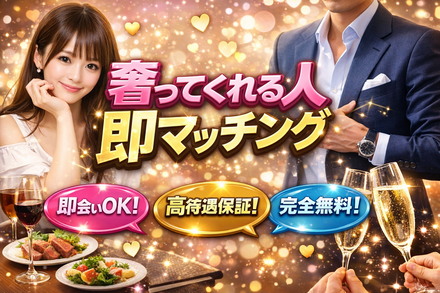 奢ってくれる人即マッチング